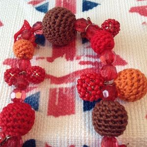 Vintage Retro Chunky Crocheted Necklace